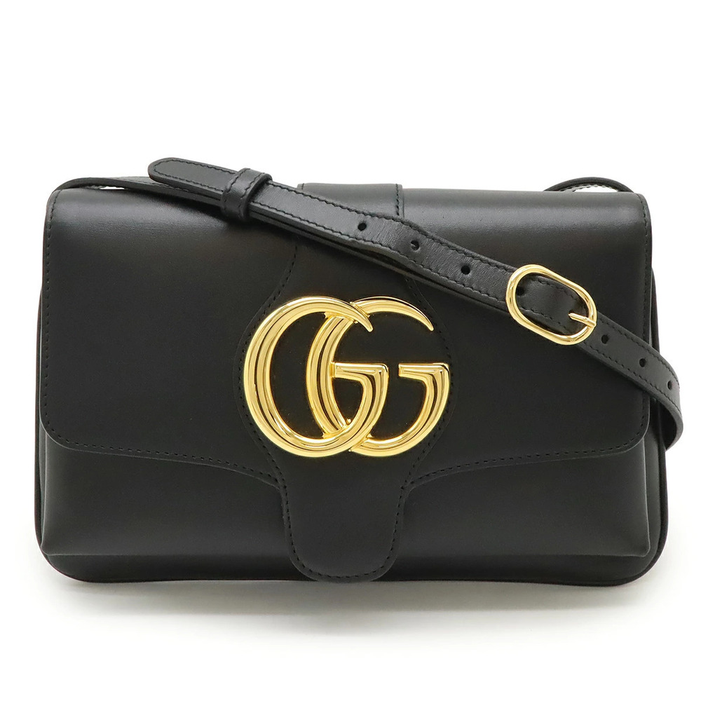 Gucci GG Marmont Ally Shoulder Bag Pochette Leather Black